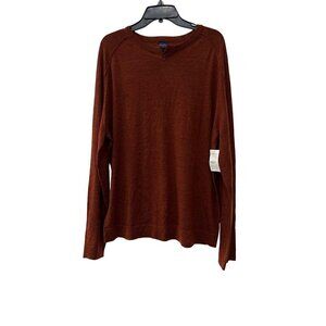 NWT GOOD MAN BRAND Size XL MVP Slim Fit Notch Neck Wool Sweater brown MSRP$185